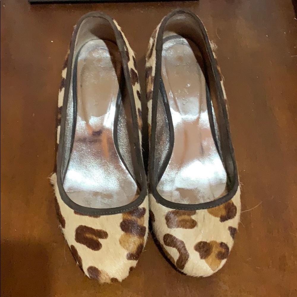 Boden leopard print wedge heels sz 37